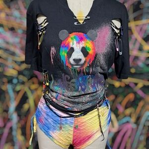 Black Panda Graphic Women's Top